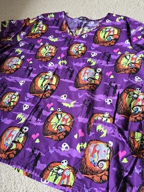 Nightmare Before Christmas Scrub With Pockets Womens Size 3X 4X